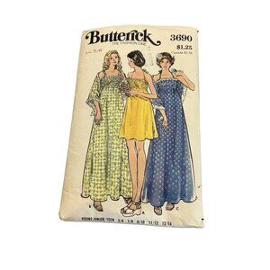 Vintage Sewing Pattern 1970s 3690 Junior Teen Shirred Bodice Dress Short Long